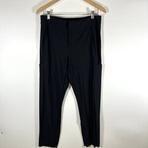 Athleta Stella Shale Black‎ Ankle Zip Stretch Trouser Pants Women's Size 12
